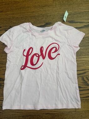 Old Navy Pink Tee with Red 'Love' Script